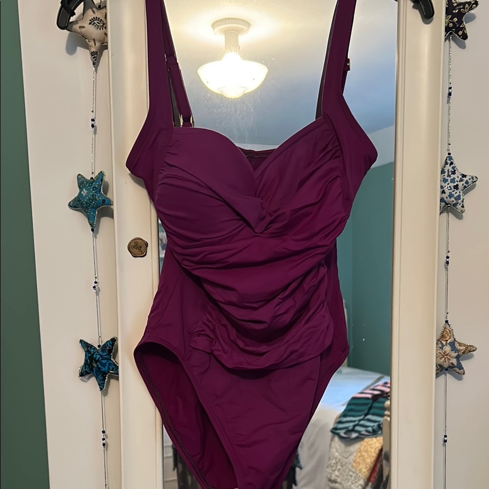 La Blancha magenta/Purple Ruched Swimsuit